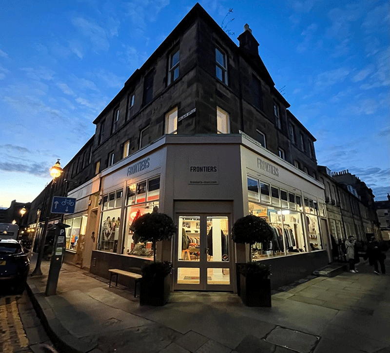 Edinburgh West End Frontiers Man Outside